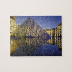 Quebra-cabeça FRANÇA, Paris Reflexo, Pirâmide. O Louvre