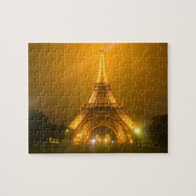 Quebra-cabeça França, Paris. Torre Eiffel iluminada às 3 (Horizontal)