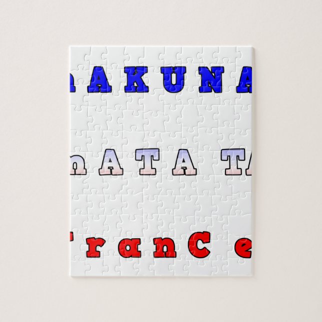 Quebra-cabeça fRANCE HAKUNA MATATA AZUL VERMELHO CORES BRANCAS D (Vertical)