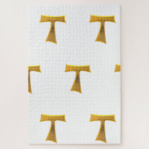 Quebra-cabeça Franciscan Tau Cross Pax Et Bonum Dourado Metálic