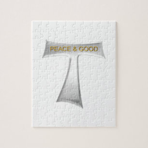 Quebra-cabeça Franciscan Tau Cross Peace e Good Silver & Dourado