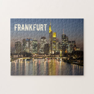 Quebra-cabeça Frankfurt Skyline Alemanha Presente Vintage Souven