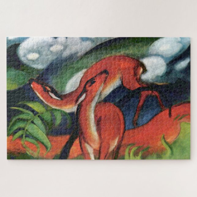 Quebra-cabeça Franz Marc Veado Vermelho II Pintura Expressionist (Horizontal)