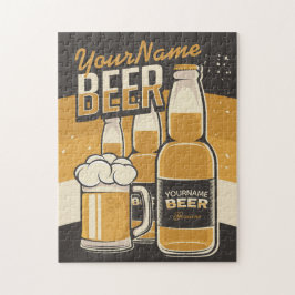 Quebra-cabeça Frasco de Cerveja Personalizado Bar Repetitivo
