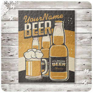 Quebra-cabeça Frasco de Cerveja Personalizado Bar Repetitivo