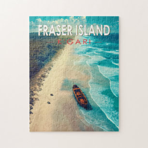 Quebra-cabeça Fraser Island K'gari Austrália Viagem Art Vintage