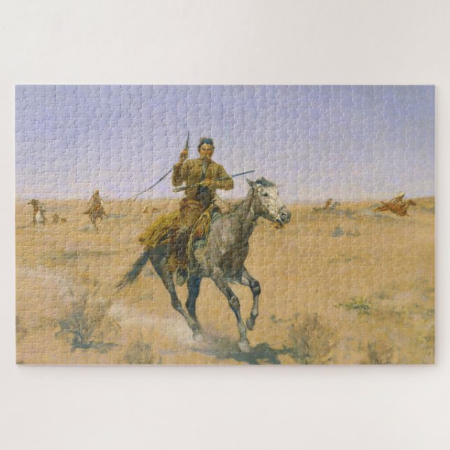 Quebra-cabeça Frederic Remington A Fuga 1895 (Horizontal)