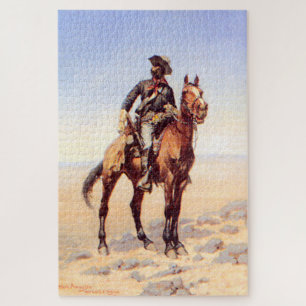 Quebra-cabeça Frederic Remington Western Art "Cavaleiro Negro"