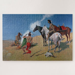 Quebra-cabeça Frederic Remington Western Art "Sinais de fumaça"