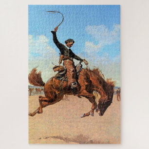 Quebra-cabeça Frederic Remington Western Art "The Buck Jumper"