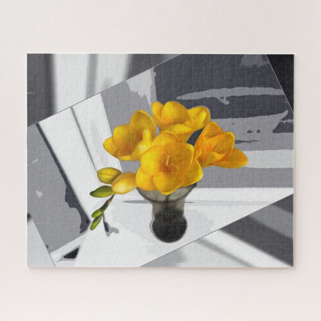 Quebra-cabeça Freesia amarela (Horizontal)