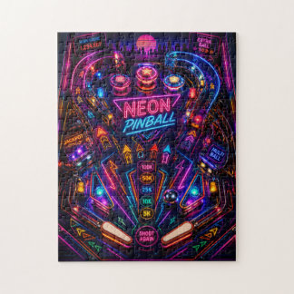 Quebra-cabeça Frenesi de Pinball Neon: Corrida de Arcade Retrô