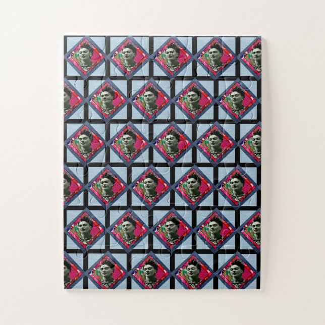 Quebra-cabeça Frida Kahlo Retro Pink Denim (Vertical)