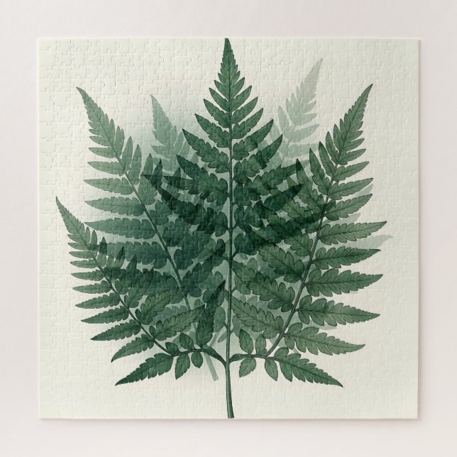 Quebra-cabeça Frondes de Samambaia Verde Elegantes Botânica  (Vertical)