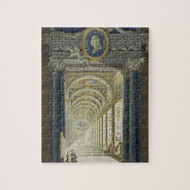 Quebra-cabeça Frontispiece com um retrato do medalhão de Raphael (Vertical)