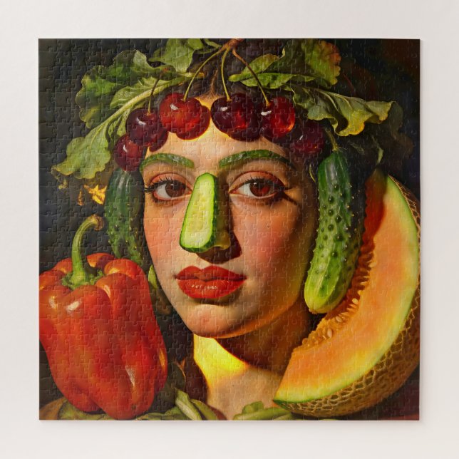 Quebra-cabeça Fruits of Expression – A Surreal Portrait (Vertical)