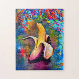 Quebra-cabeça Fruta Colorida de Banana Desafio do Duro