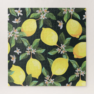 Quebra-cabeça Fruta de limão: Design de padrão sem costura