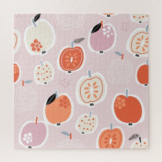 Quebra-cabeça Fruta de maçã, abstrato, padrão de verão (Vertical)