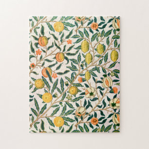Quebra-cabeça Fruta William Morris Pomegranate Ornamento Branco