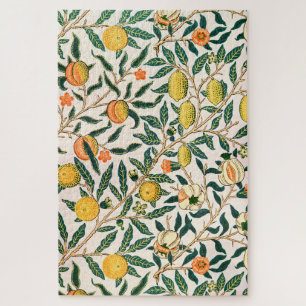 Quebra-cabeça Fruta William Morris Pomegranate Ornamento Branco