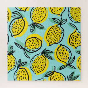 Quebra-cabeça Frutas de limão: padrão de colheita de verão.