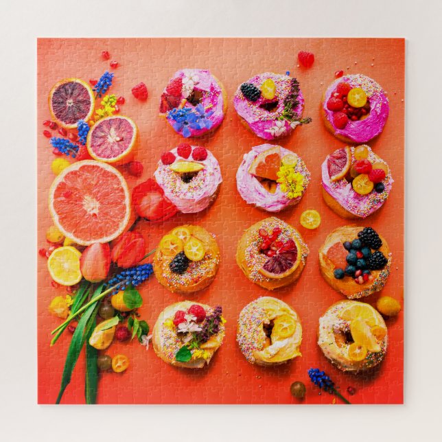 Quebra-cabeça Frutas e bagaços de nozes comidas coloridas (Horizontal)