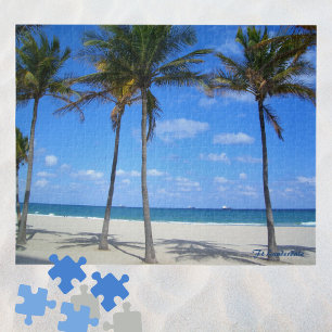 Quebra-cabeça Ft Lauderdale Beach Sand Palm Trees Ocean
