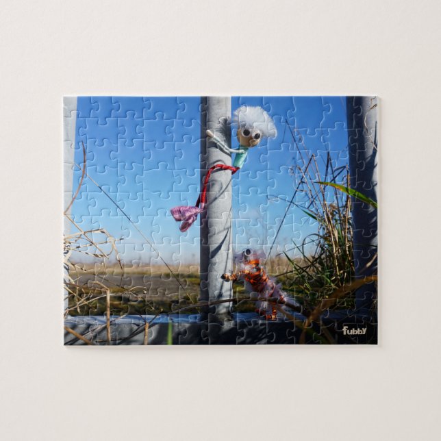 Quebra-cabeça Fubby fantasie, op de vlucht voor een dier. (Horizontal)