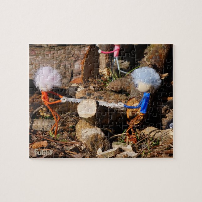 Quebra-cabeça Fubby's die hout zagen. (Horizontal)