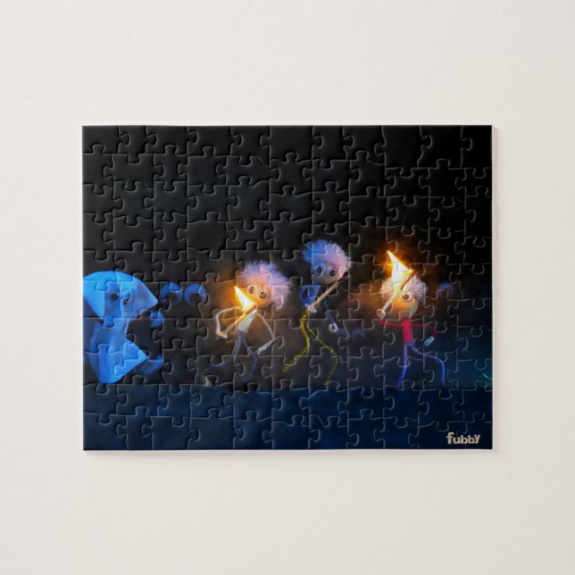 Quebra-cabeça Fubby's op spooktocht, halloween grap. (Horizontal)