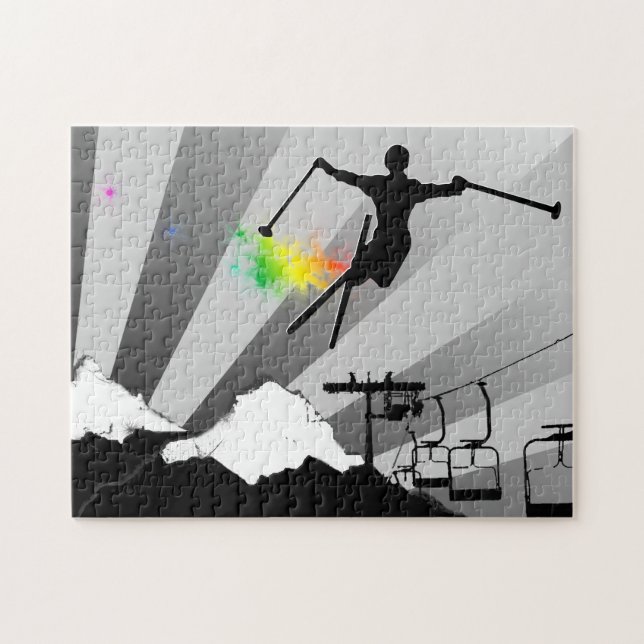 Quebra-cabeça fuga do pó do esqui (Horizontal)