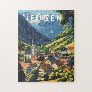 Quebra-cabeça Fugen Austria Illustration Viagem Art Vintage