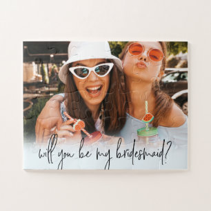 Quebra-cabeça Fun bridesmaid proposal custom photo jigsaw puzzle