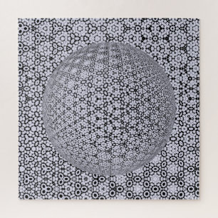 Quebra-cabeça fundo abstrato com esfera