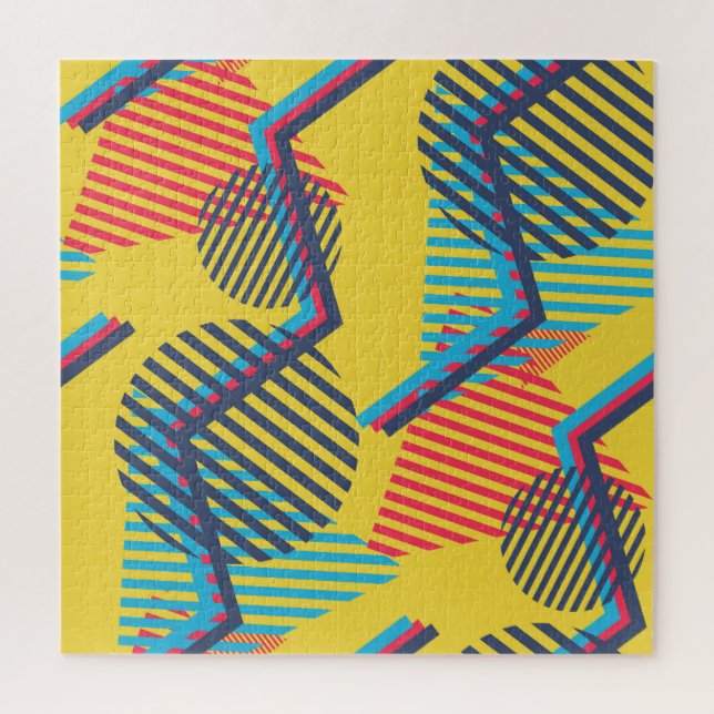 Quebra-cabeça fundo de pop, textura geométrica de abstrato. (Vertical)