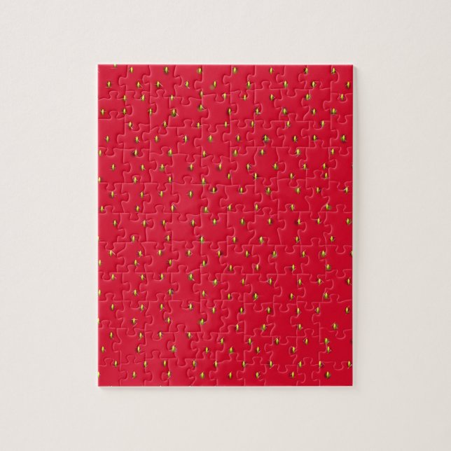 Quebra-cabeça Fundo engraçado de morango vermelho (Vertical)
