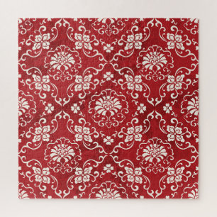 Quebra-cabeça Fundo espiral chinês vermelho.