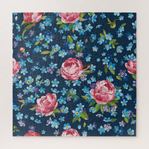 Quebra-cabeça Fundo Retroativo de Peões Rosa Elegantes