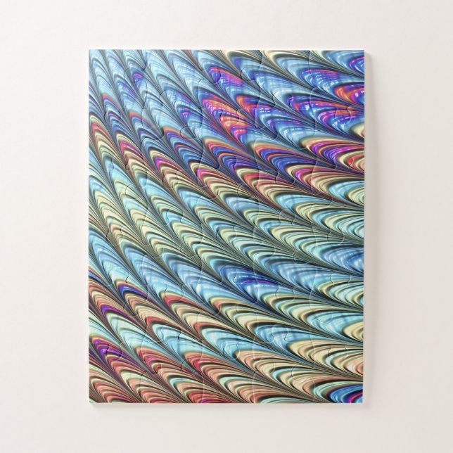 Quebra-cabeça Funky Boho Colorida Ondas Psicodélicas Abstrato Ar (Vertical)