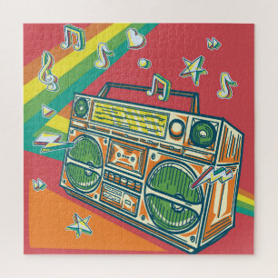 Quebra-cabeça Funky Boom Box Design Colorida