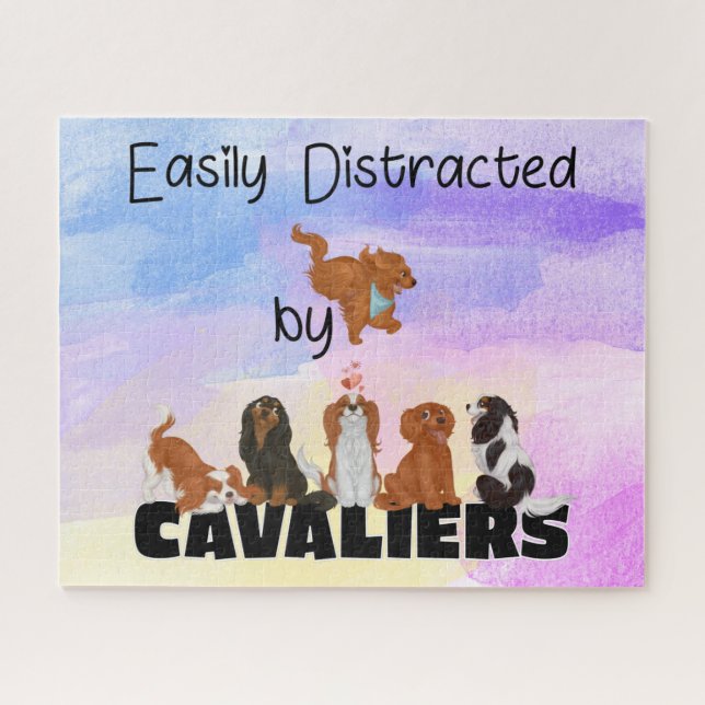 Quebra-cabeça Funny Cavalier King Charles Spaniels  (Horizontal)