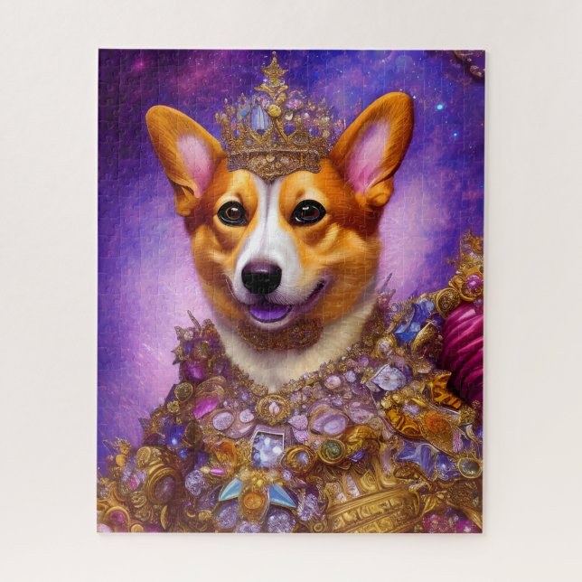 Quebra-cabeça Funny Dog Puzzle | Corgi Queen (Vertical)