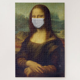 Quebra-cabeça Funny Monalisa Veste Máscara Facial Coronavírus