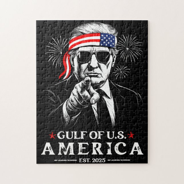 Quebra-cabeça Funny Trump Golfo Dos EUA 2025 4 De Julho (Vertical)