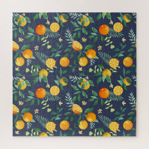 Quebra-cabeça Fusão de Citros: Laranjas com Flair Tropical