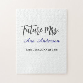 Quebra-cabeça Futuro apelido da sra noiva a ser roxo cinza nome 