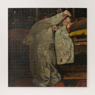 Quebra-cabeça G.H. Breitner, garota em um Kimono branco, arte