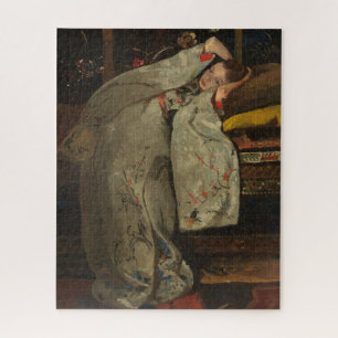 Quebra-cabeça G.H. Breitner, menina em um quimono branco - belas