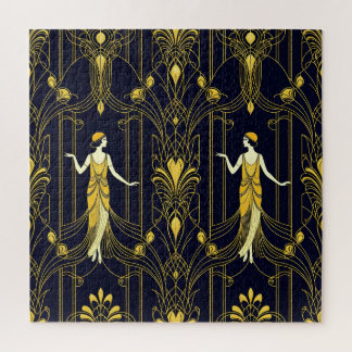 Quebra-cabeça Gabsy gold and black decorative pattern